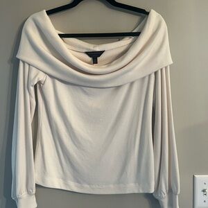 Banana Republic Soft Cream Off shoulder sweater.